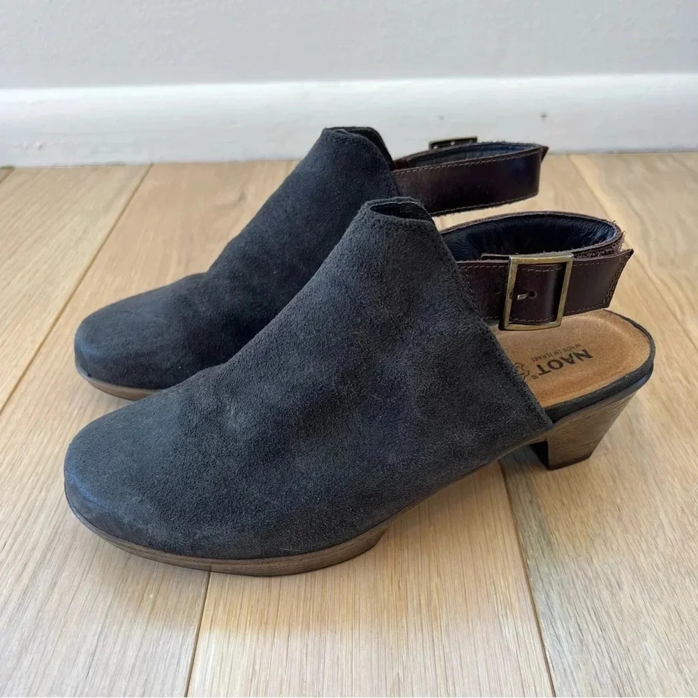 Naot Charcoal and Espresso Mules